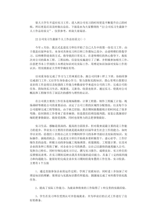 2024年公司实习生个人工作总结范本