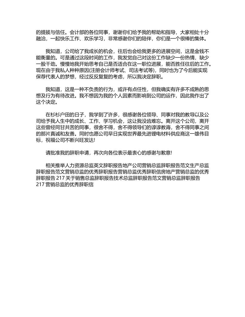 2024年公司总监的辞职报告两篇word版_第2页