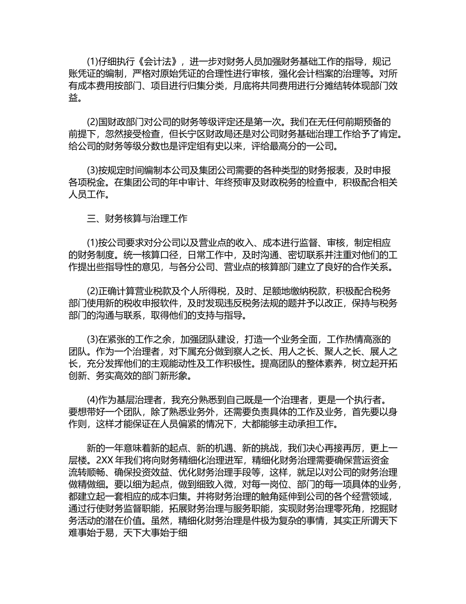 2024年公司财务试用期工作总结及计划word版_第2页