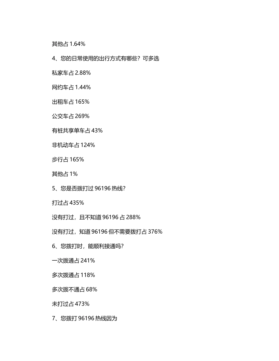 2024年关于交通出行服务情况的调查报告word版_第2页