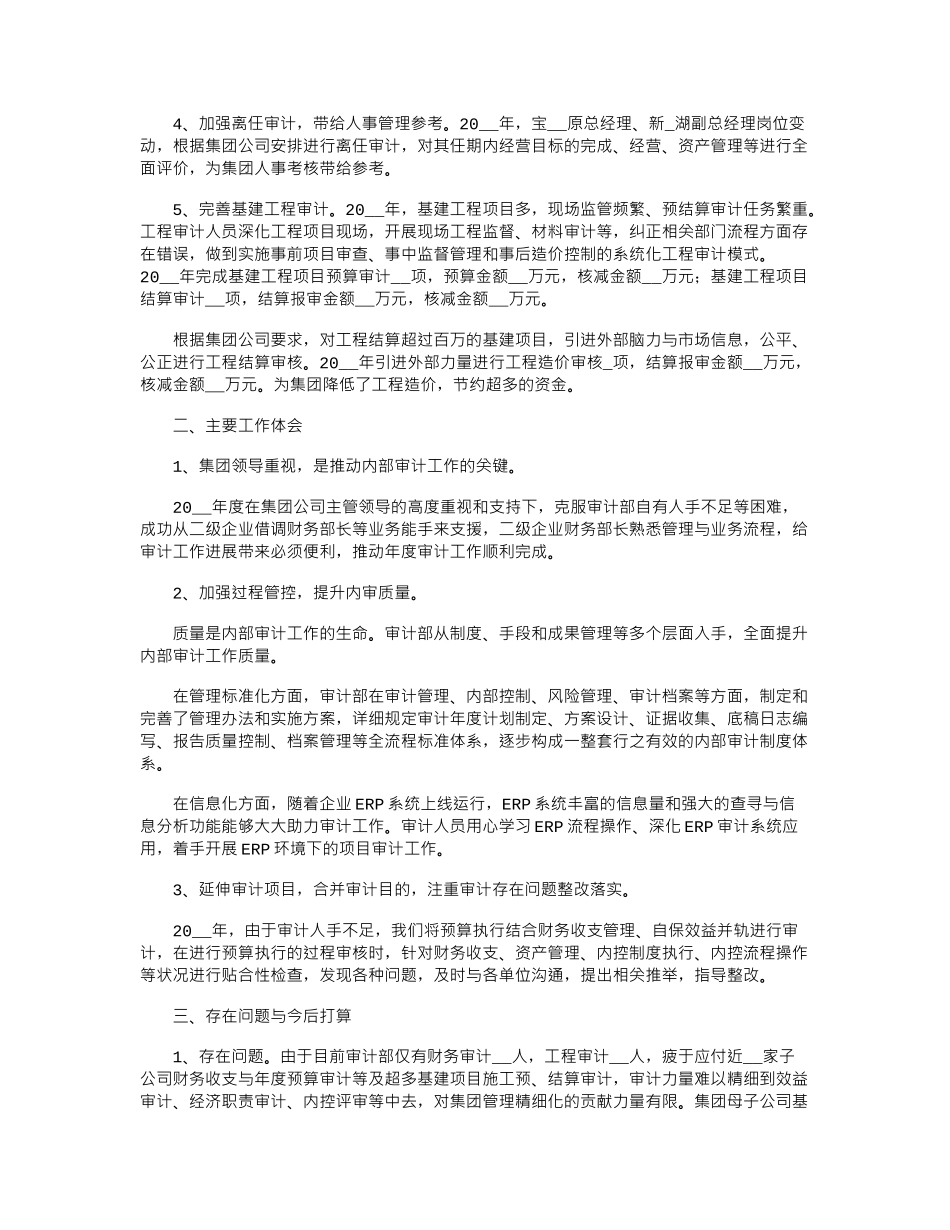 2024年关于公司审计个人年度工作总结精选_第3页