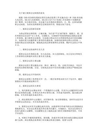 2024年关于建立联席会议制度的意见