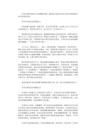 2024年军训心得总结总结
