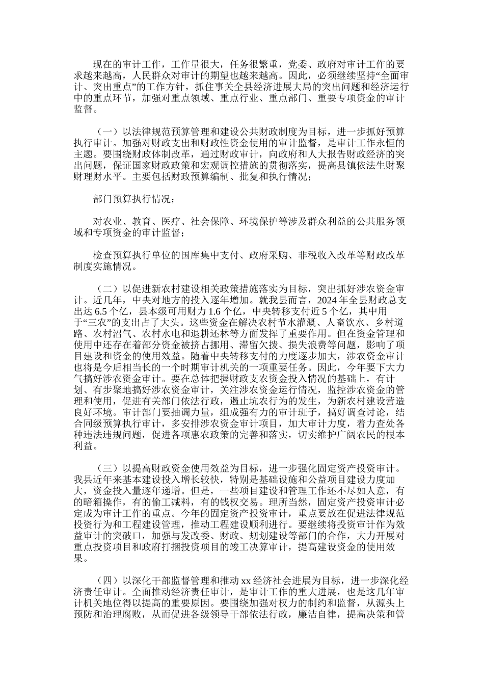 2024年副县长在全县审计工作会议上的讲话_第2页