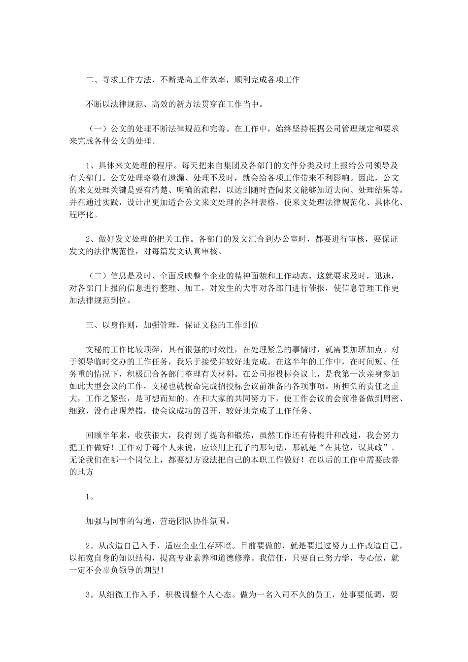 2024年办公室文秘个人年终工作总结-个人总结_第2页