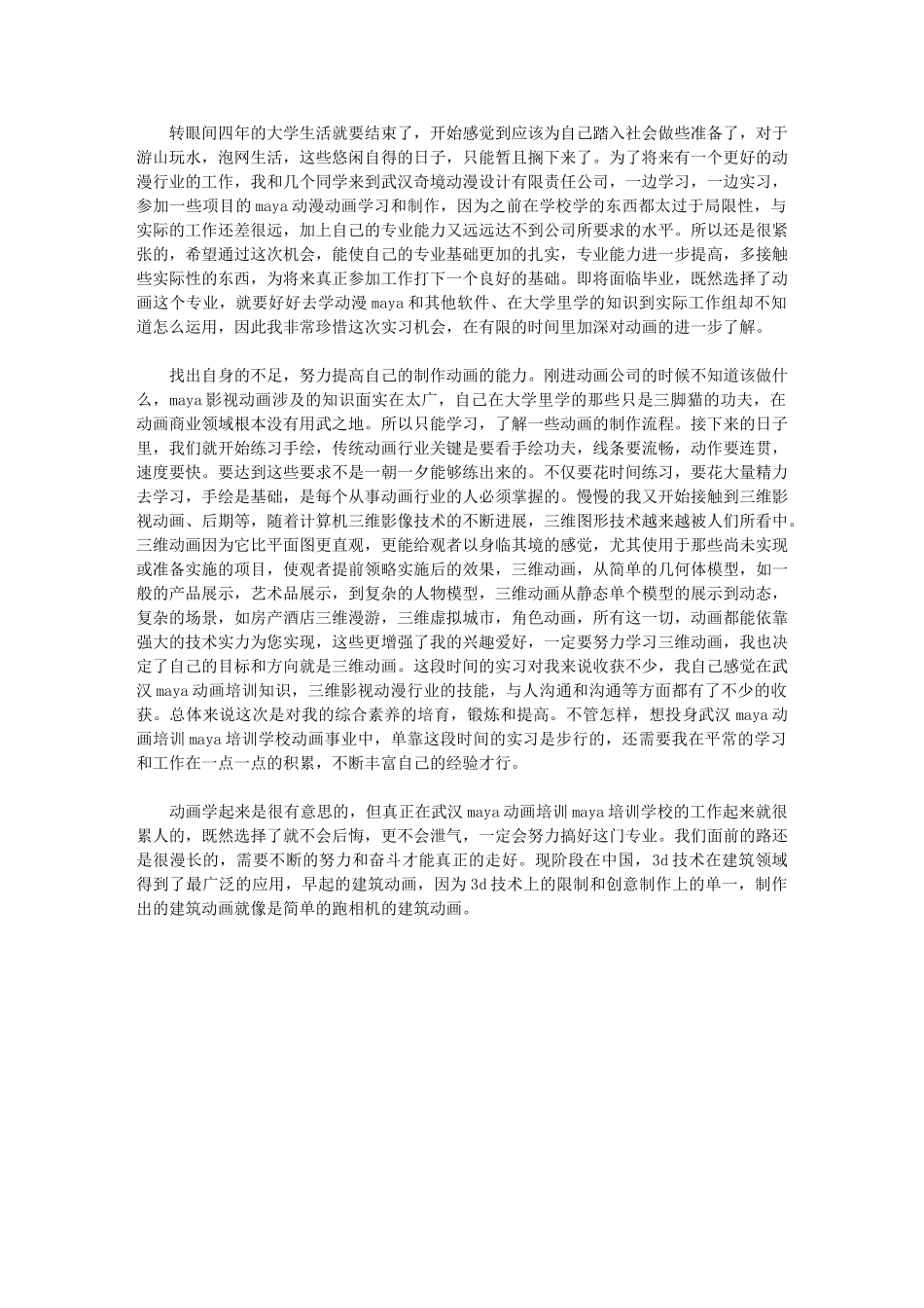 2024年动画生实习总结_第1页