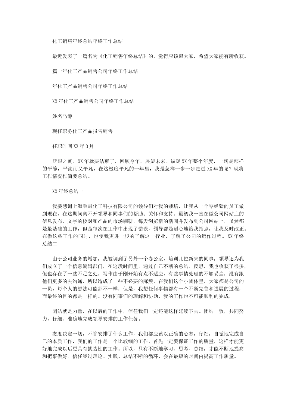 2024年化工销售年终总结年终_第1页