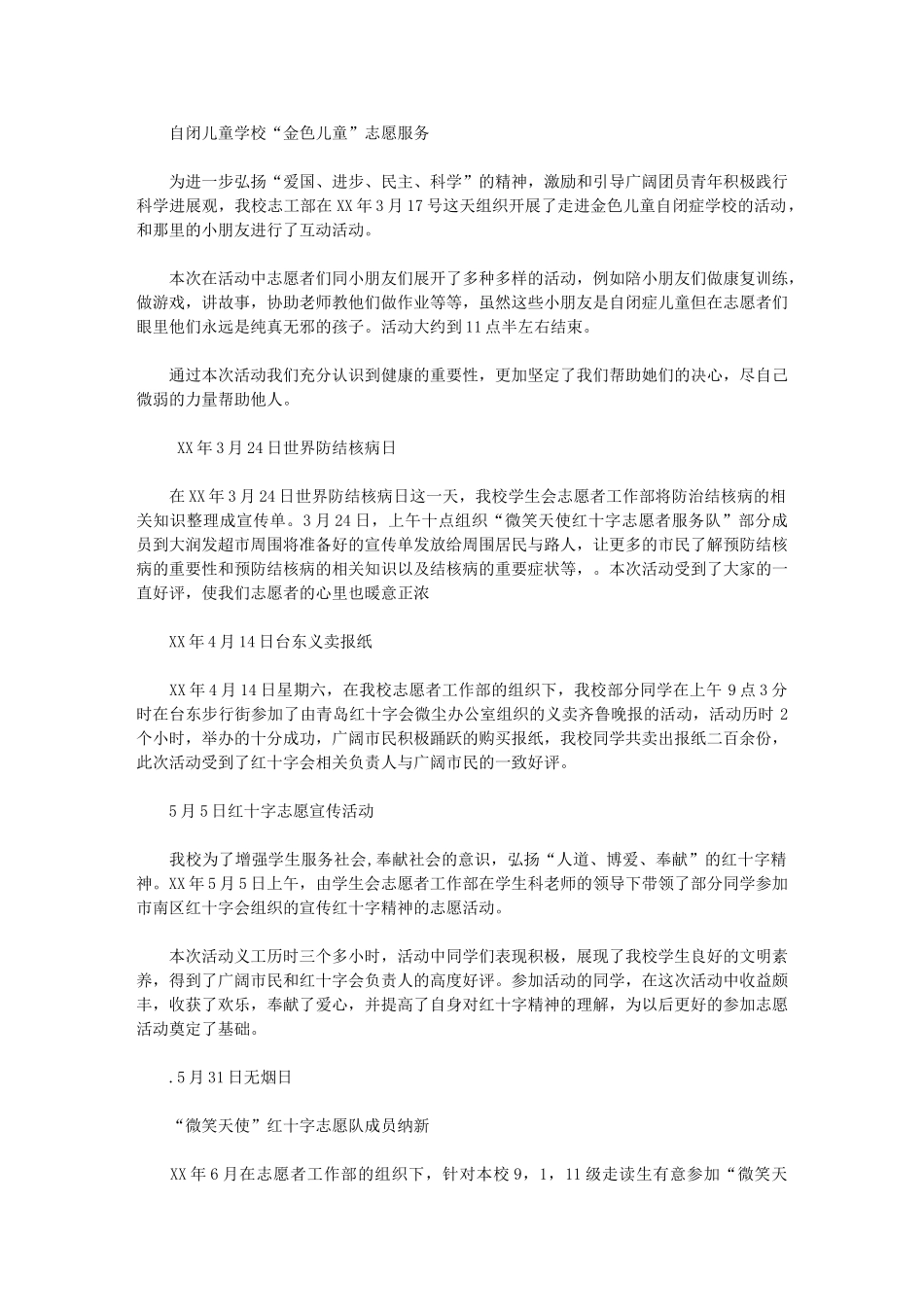 2024年卫校学生会志工部工作总结_第1页