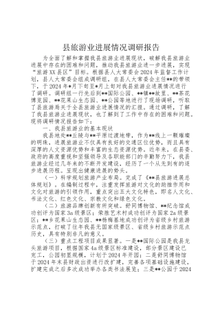 2024年县旅游业发展情况调研报告-