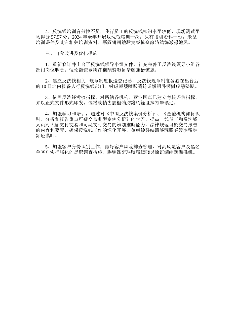 2024年反洗钱分类评级自评报告_第3页