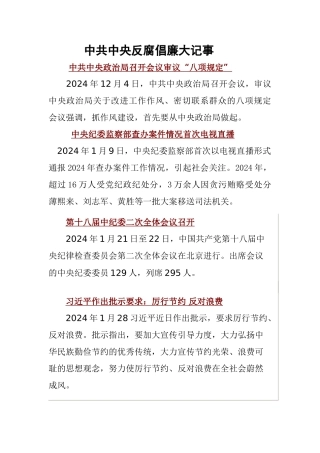2024年反腐倡廉大记事