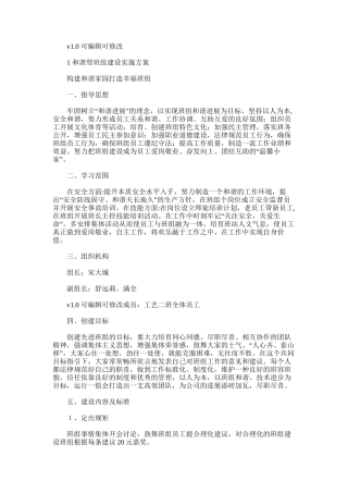 2024年和谐型班组方案