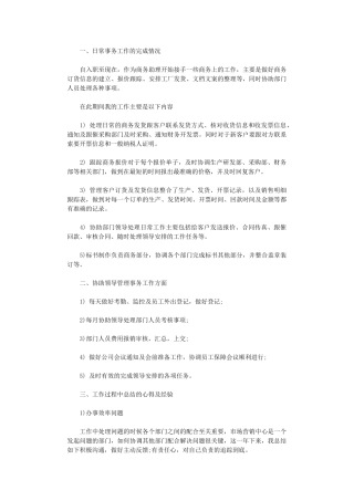 2024年商务助理年终总结格式