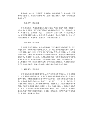 2024年商务局百日招商活动工作总结范文