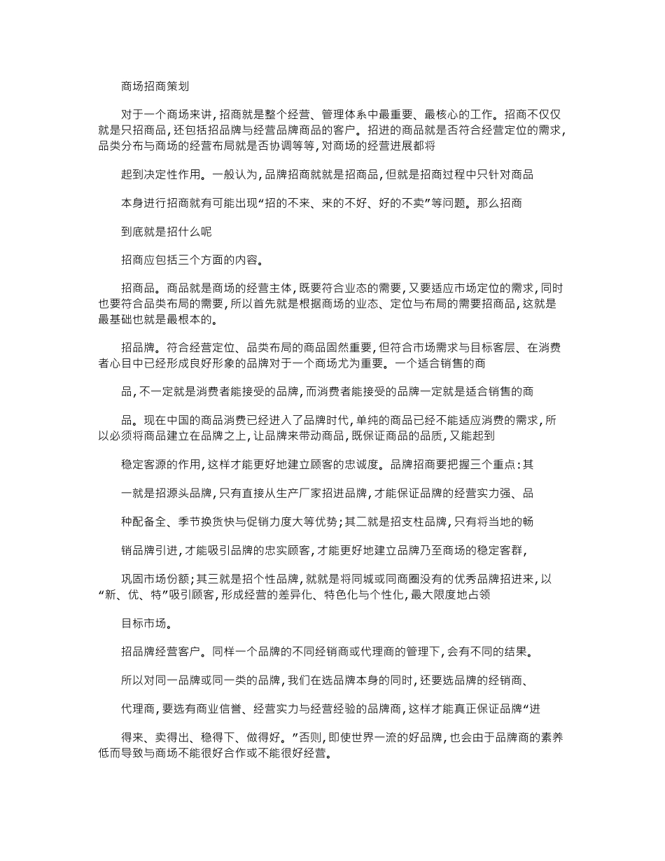 2024年商场招商策划_第1页