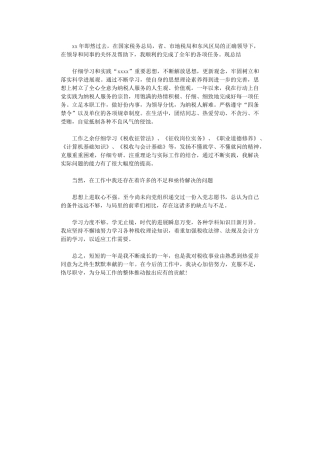 2024年国税个人总结范文