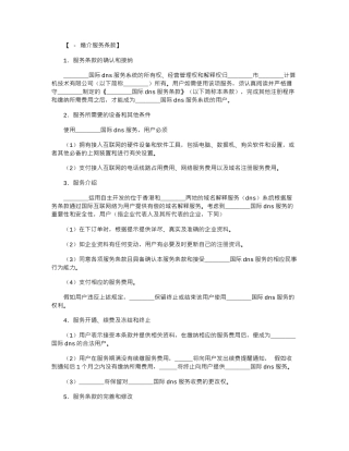 2024年国际DNS服务条款范本word版