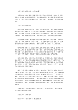 2024年大学生实习心得体会范本