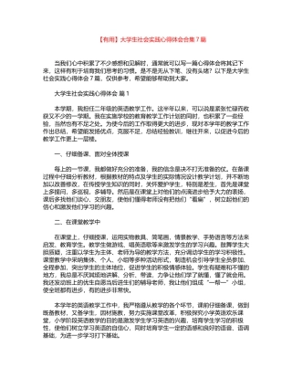 2024年大学生社会实践心得体会word版