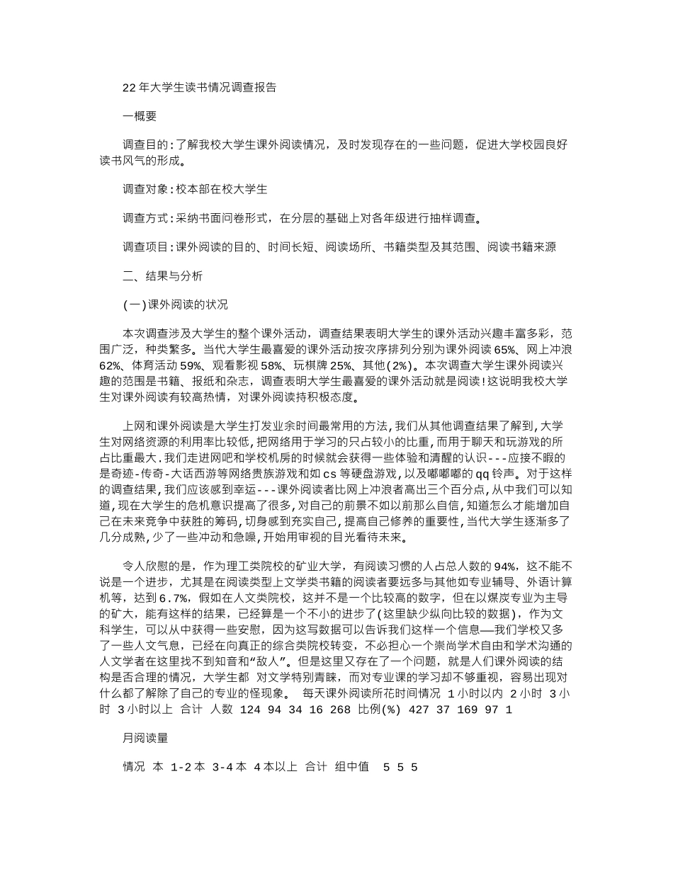 2024年大学生读书情况调查报告_第1页