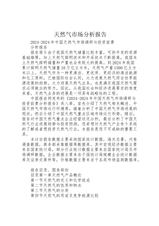 2024年天然气市场分析报告-