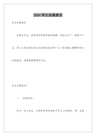 2024年学生实践报告