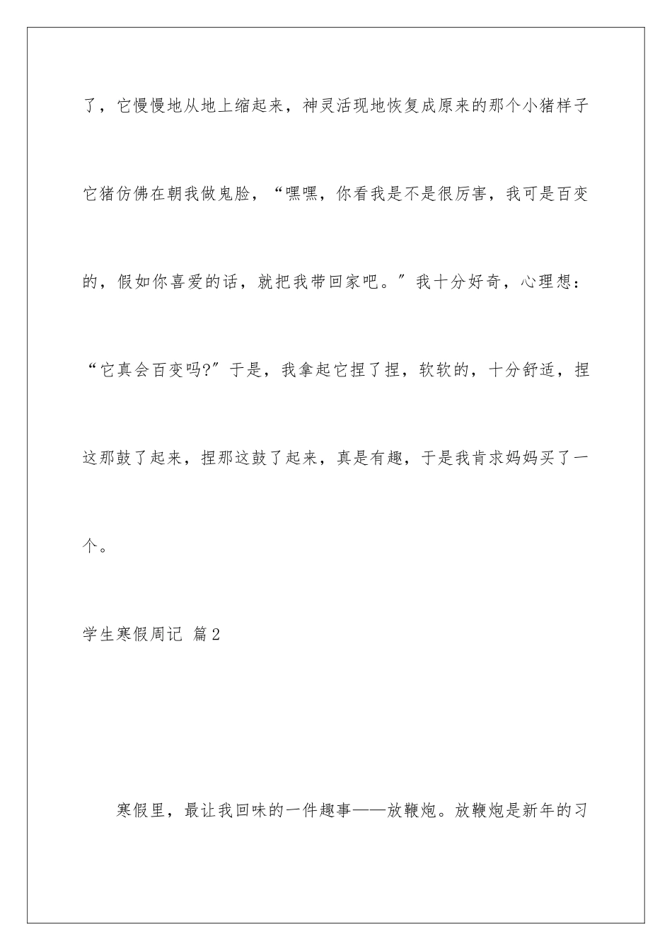 2024年学生寒假周记模板七篇_第3页