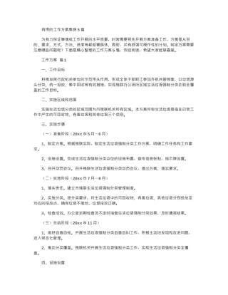 2024年实用工作方案集锦