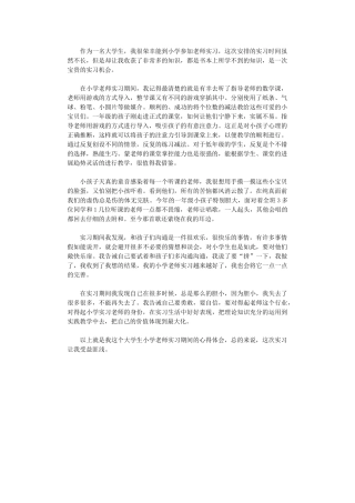 2024年小学教师教学实习心得体会