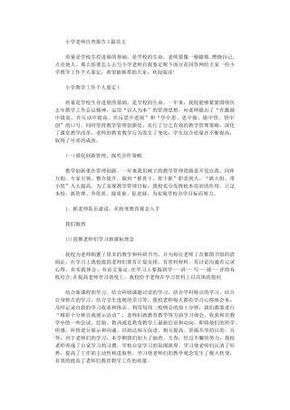 2024年小学教师自查报告范本