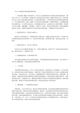 2024年小学校园足球训练和规章制度