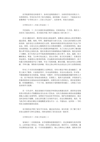 2024年小学班主任12月份工作总结范本