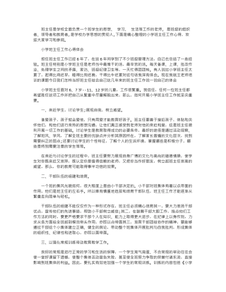 2024年小学班主任工作心得感悟-2word版