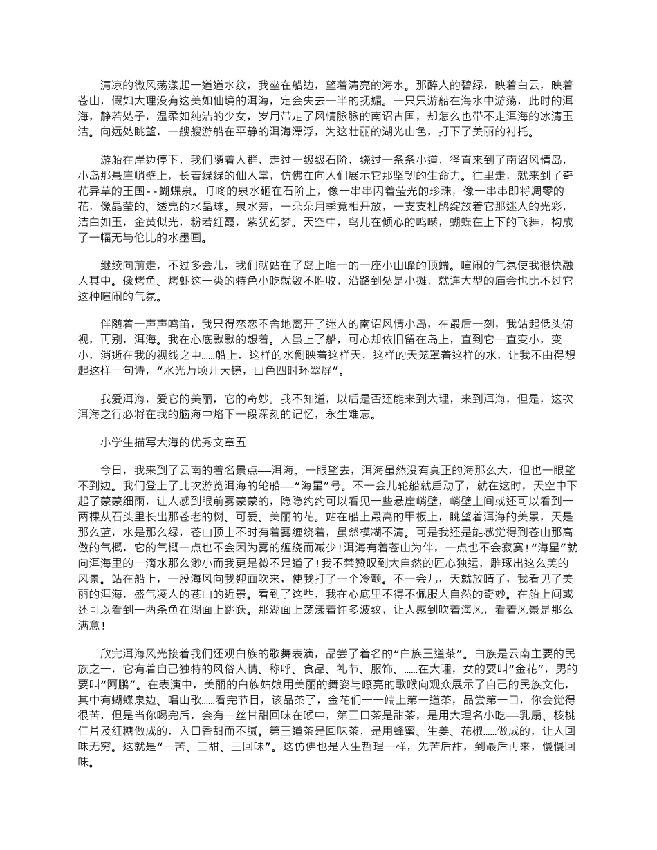 2024年小学生描写大海的优秀文章_第3页