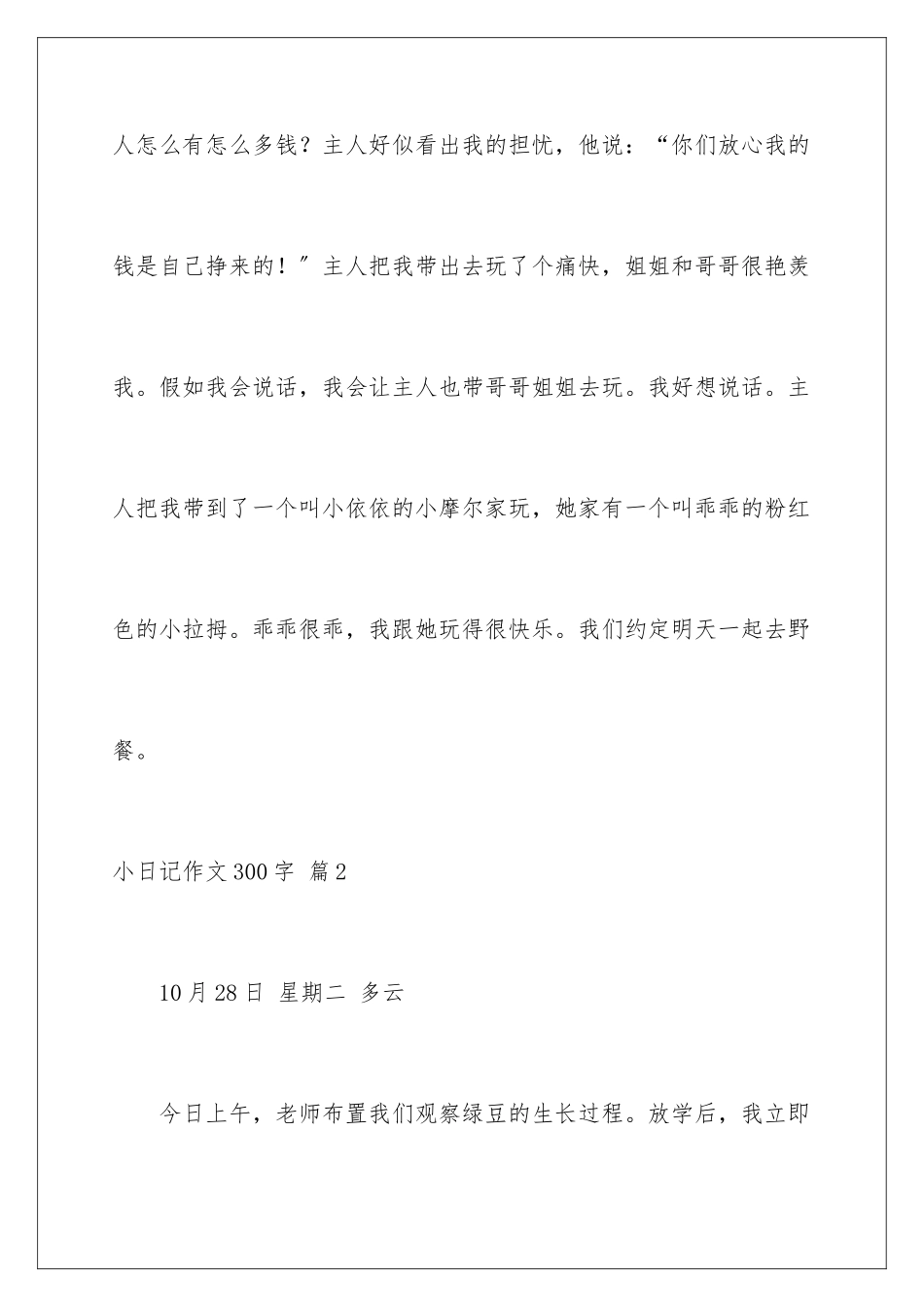 2024年小日记作文300字合集6篇_第3页