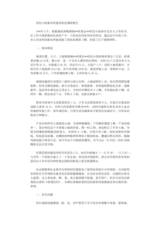 2024年居民小组新农村建设状况调研报告