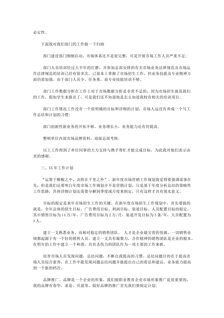 2024年市场专员的个人工作总结_第2页