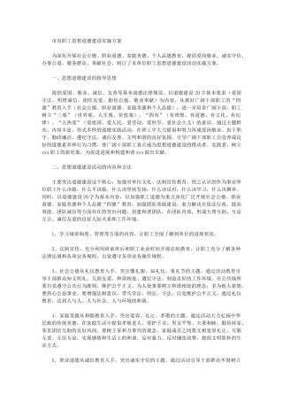 2024年市局职工思想道德建设实施方案