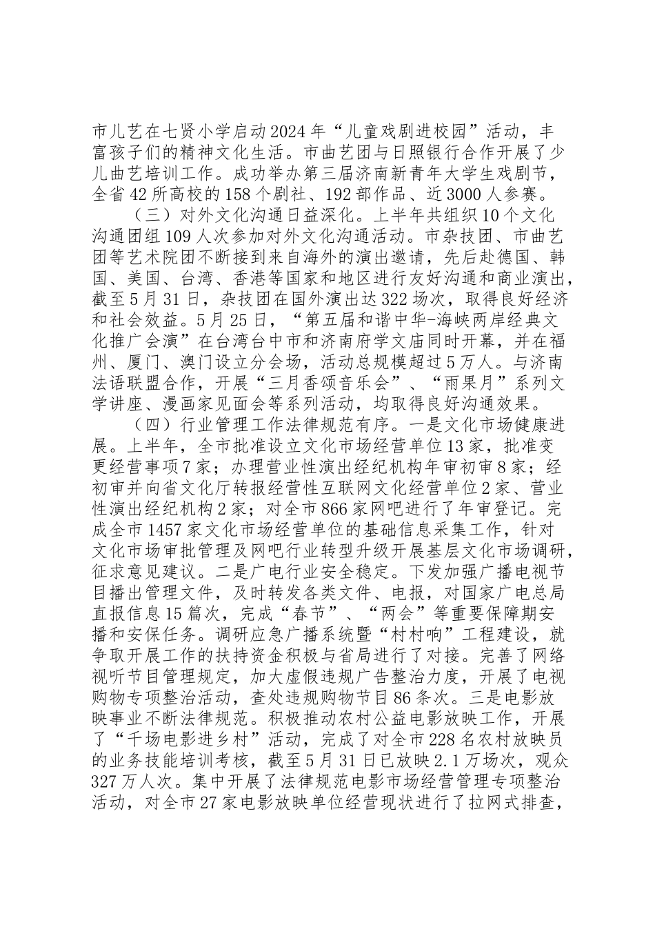 2024年市文化广电新闻出版局上半年工作报告-_第3页
