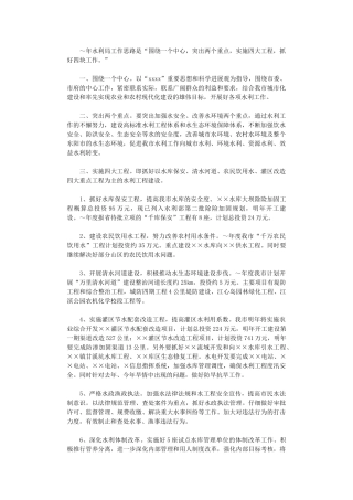 2024年市水利局工作计划