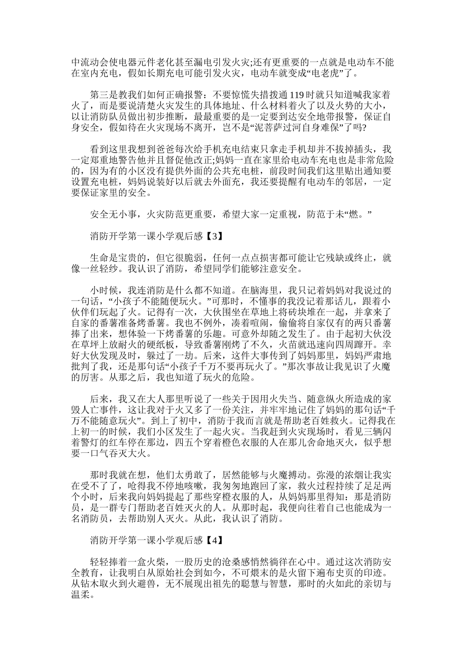 2024年广东消防开学第一课小学观后感最新大全_第2页