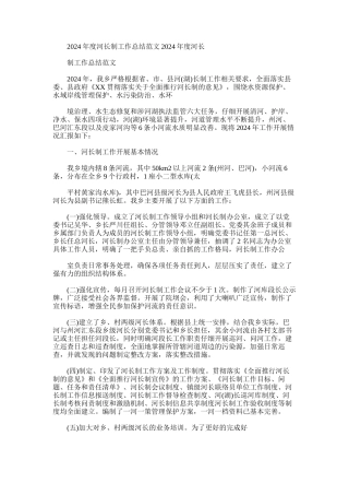 2024年度河长制工作总结例文【模板】
