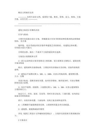 2024年建筑规划方案设计有哪些内容