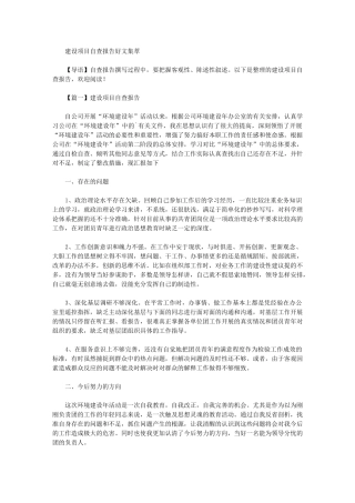 2024年建设项目自查报告好文集萃