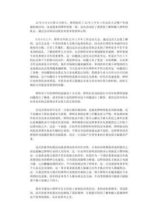 2024年律师事务所度上半总结会议心得体会