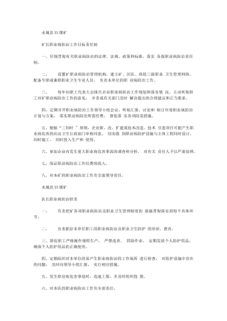 2024年志鸿煤矿职业卫生制度、文件等
