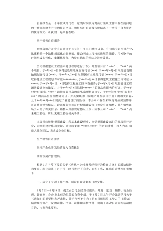 2024年房产销售自查报告范文精选3篇