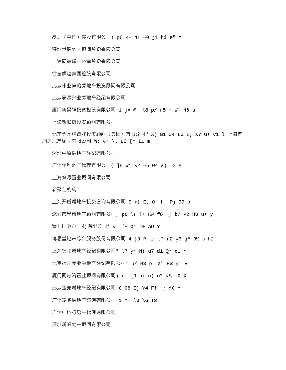 2024年房地产咨询公司排名_第1页