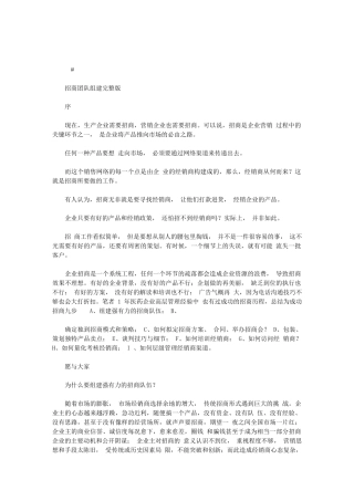 2024年招商团队组建完整版