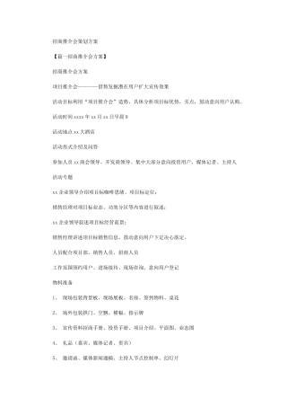 2024年招商推介会专业策划专项方案